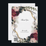 Convites Velvet Plum Garden Floral Greenery Wedding<br><div class="desc">Thank You Card. Check out other items in this matching suite.</div>