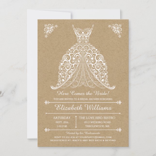 Convites Vem aqui a noiva! Chá de panela (Frente)