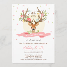 Convites Vencedor de chá de fraldas Woodland Antlers Girl