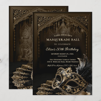 Convites Venetian gothic Masquerade Party invitation