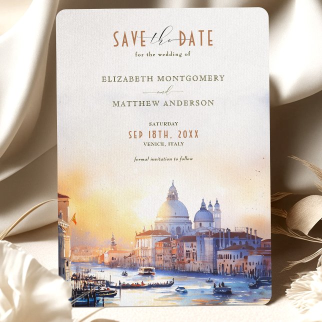Convites Veneza Itália Orla Save the Date  (Criador carregado)