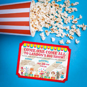 Convites Venha cá todos os Passageiros do Circus