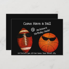 Convites Venha comer uma bola, aniversário de esportes