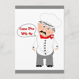 Convites Venha jantar comigo Design de Chef Divertido