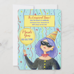 Convites Venha para o nosso Mardi Gras Party