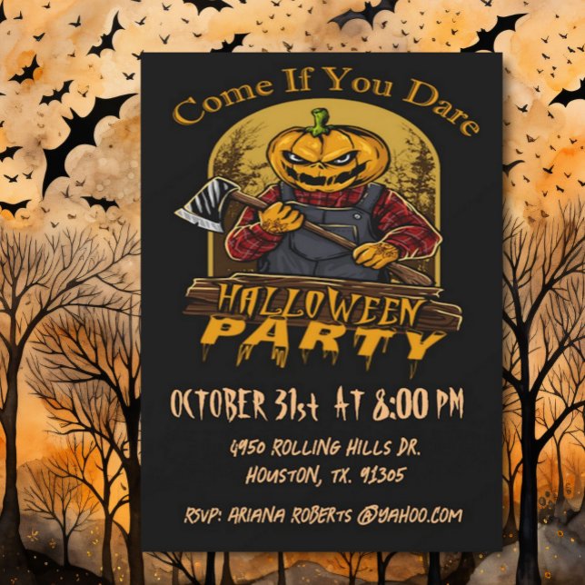 Convites Venha Se Atreves A Mau Pumpkin No Dia Das Bruxas (Criador carregado)