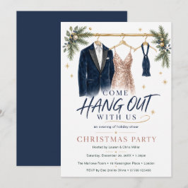 Convites Venha se divertir na festa formal de Natal azul ma