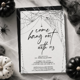 Convites Venha se divertir Teia de Aranha Preto e Branco Ha
