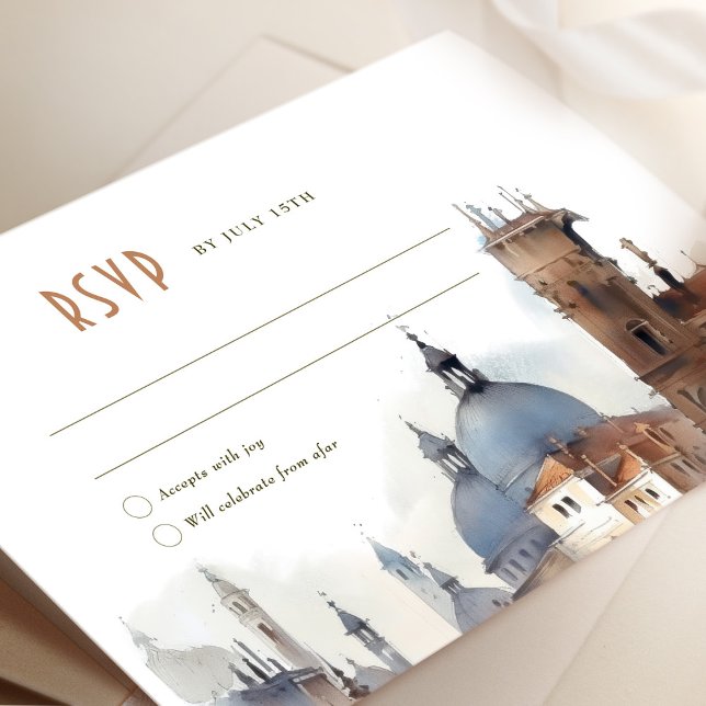 Convites Venice Wedding RSVP Card Basilica della Salute (Criador carregado)