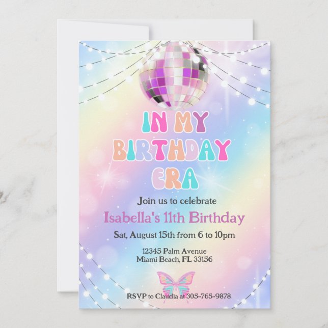 Convites Ventilador De Música Na Minha Época De Aniversário (Frente)