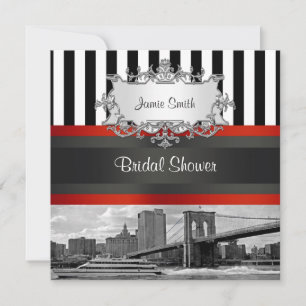 Convites VER VERSÃO REVISTA NYC Bklyn Bridge Bridal Shwr