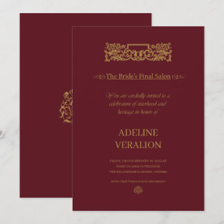 Convites VerAlion | Burgundy & Gold Elegante Noiva Solteira
