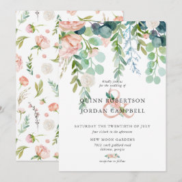 Convites Verão Corado | Casamento Floral em Aquarela