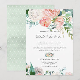 Convites Verão Corado | Casamento Floral em Aquarela
