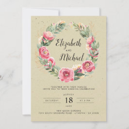 Convites Verão da Índia | Casamento De Peões Rosa De Água