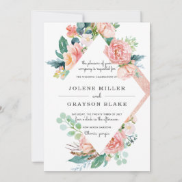 Convites Verão de Blushing | Watercolor Floral Wedding