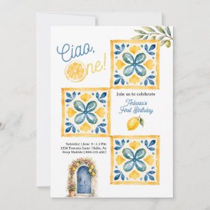 Convites Verão Italiano Aniversário de 1 ano Lemon Ciao One