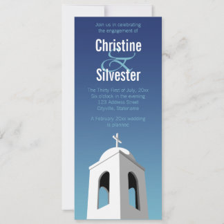 Convites Verão mediterrânico, noivado 4x9.25