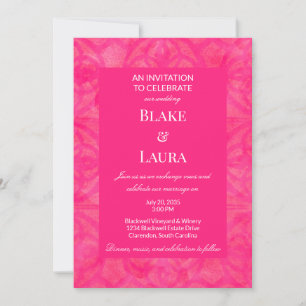 Convites Verão Rosa Quente Brilhante Batik Personalizado