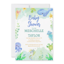 Verão sob o mar Chá de fraldas azul verde