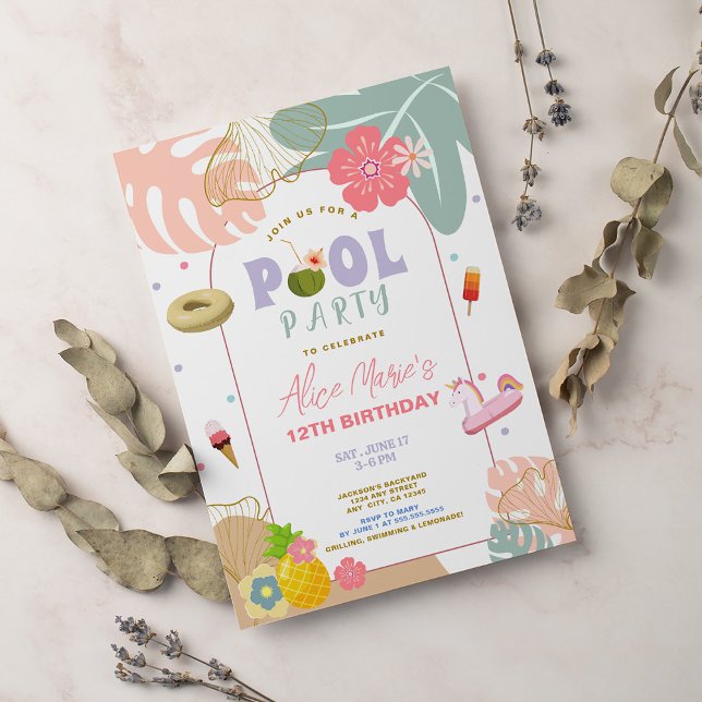 Convites Verão Tropical Aniversário Praia de Abacaxi (Criador carregado)