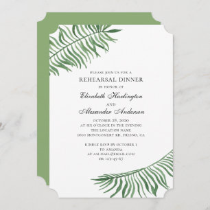 Convites Verão verde exótico. Janto de ensaio tropical