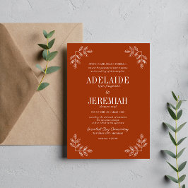 Convites Verdadeira Simplicidade 6 Rust Floral Casamento