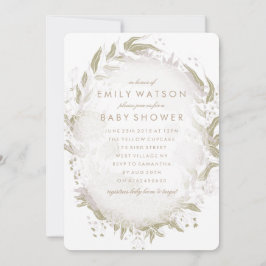 Convites Verdadeiro Romance Foil Floral Frame Chá de fralda