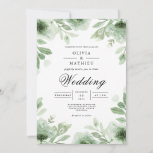 Convites Verdant Bloom Botanical Romance Wedding