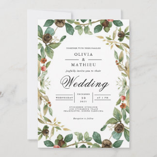 Convites Verdant Woodland Flourish Weding
