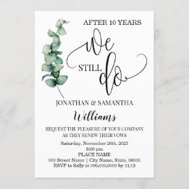 Convites Verde ainda fazemos Aniversário de Casamento