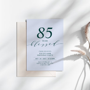 Convites Verde-Azul   80 Anos Amados Festa de Aniversário d