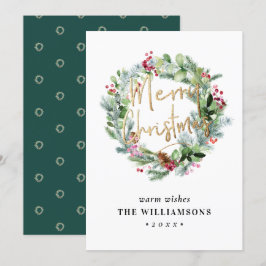 Convites Verde+Berries Winter Wreath Christmas