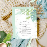 Convites Verde Botânico, Casamento Azul Verde<br><div class="desc">Aprecie seus convidados com este convite de casamento botânico. Prados delicados de cor aquosa em turquesa, aqua, azul empoeirado e matiz verde macia. Pintou água verde no canto direito com folhagem em azul-turquesa-claro, sábio-verde, tons de verde limão e ouro. Detalhes da caligrafia moderna. O ouro da afinidade é um embelezamento....</div>