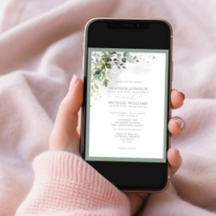 Convites Verde Botânico Formal Aquarela Floral