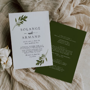 Convites Verde Botânico sai para trás e casamento frontal