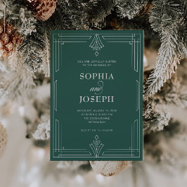 Convites Verde | Casamento de Férias Clássico e Elegante