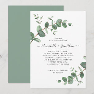 Convites Verde-casamento Eucalyptus Invit botânico moderno
