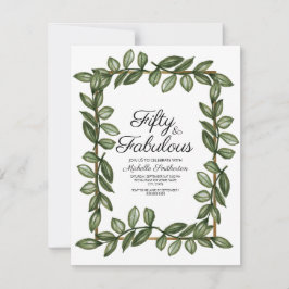 Convites Verde Cobra d'água deixa branco Dourado 50º aniver