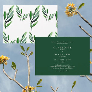 Convites Verde Contemporâneo Sem Casamento de Pais