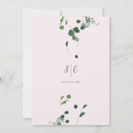 Convites Verde-Cor-de-Rosa Esbranquiçado Deixa Eucalipto Bo
