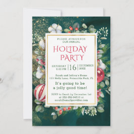 Convites Verde-d'água, bolhas de Natal, eucalipto