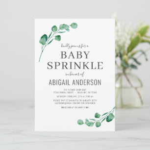 Convites Verde-d'água Eucalyptus Baby Sprinkle