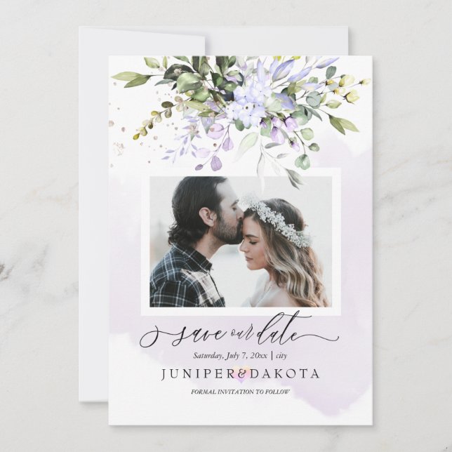 Convites Verde-d'água Púrpura Rosa Rosa Rosa (Frente)