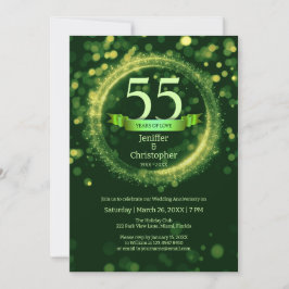 Convites Verde de Aniversário de Casamento do Nome do Ano d