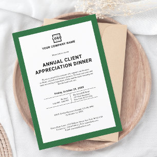 Convites Verde de Evento Corporativo de Empresa Personaliza