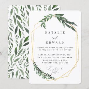 Convites verde dourado