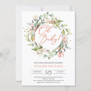 Convites Verde e corante cor-de-rosa, flores