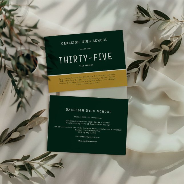 Convites Verde e Dourado | Partido dos Alunos da Reunião Es (Criador carregado)