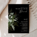 Convites Verde e Folha Dourada | Black Wedch Brunch<br><div class="desc">Nós projetamos este verde e folha de ouro | convite para o casamento negro para completar seu brunch boho simples, mas elegante. Apresenta folha de eucalipto verde e branca moderna, folhagem de fêmur, flor suculenta e folhas de folha de ouro mínimas. Esses elementos dão a sensação de uma floresta encantada...</div>